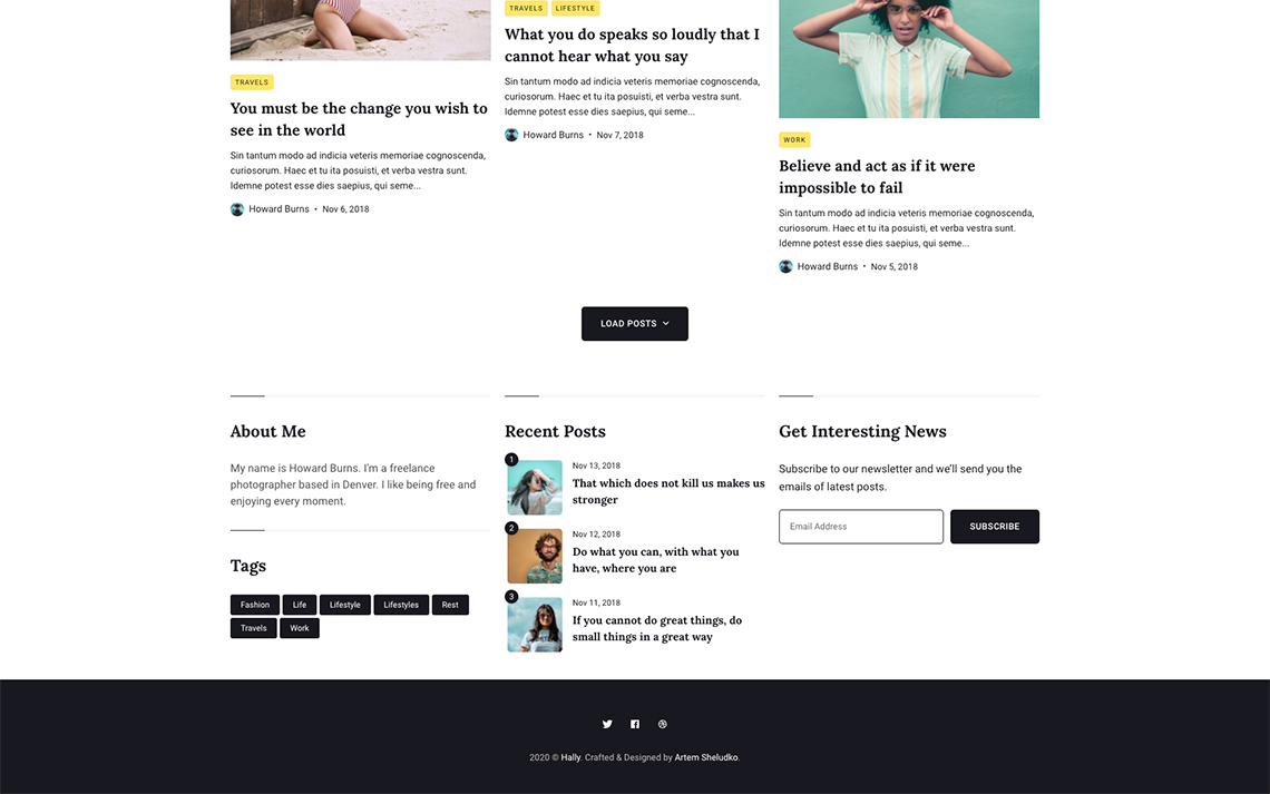 Hally – Minimal masonry Jekyll theme – Jekyll Themes