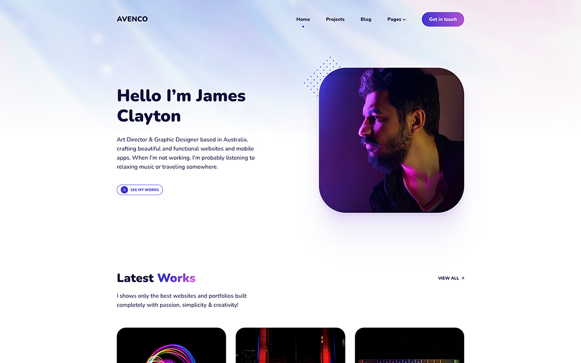 Avenco – Creative portfolio theme for Jekyll – Jekyll Themes
