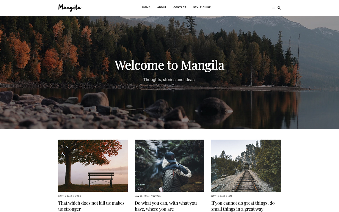 Mangila: a new elegant blog theme